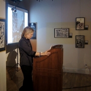 Liza speaking at Museum of Cartoon and Comic Art, NYC